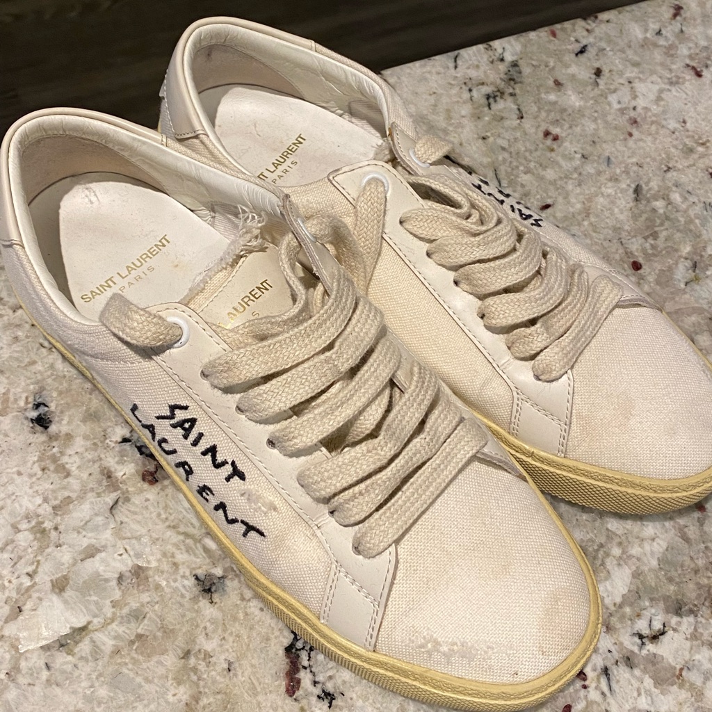 Saint Laurent Cream Sneakers